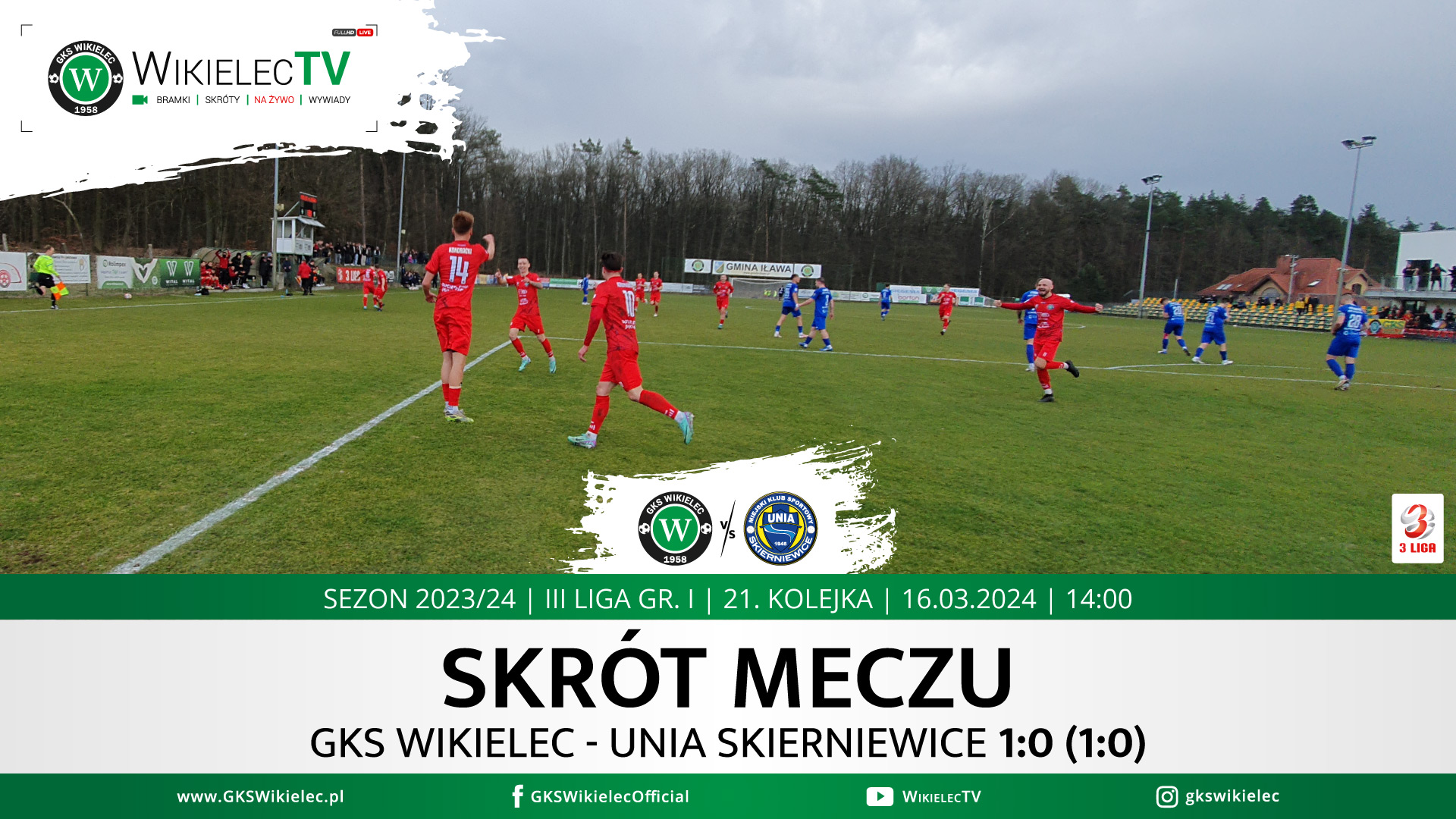 WikielecTV: Skrót meczu GKS Wikielec - Unia Skierniewice 1:0 (1:0)