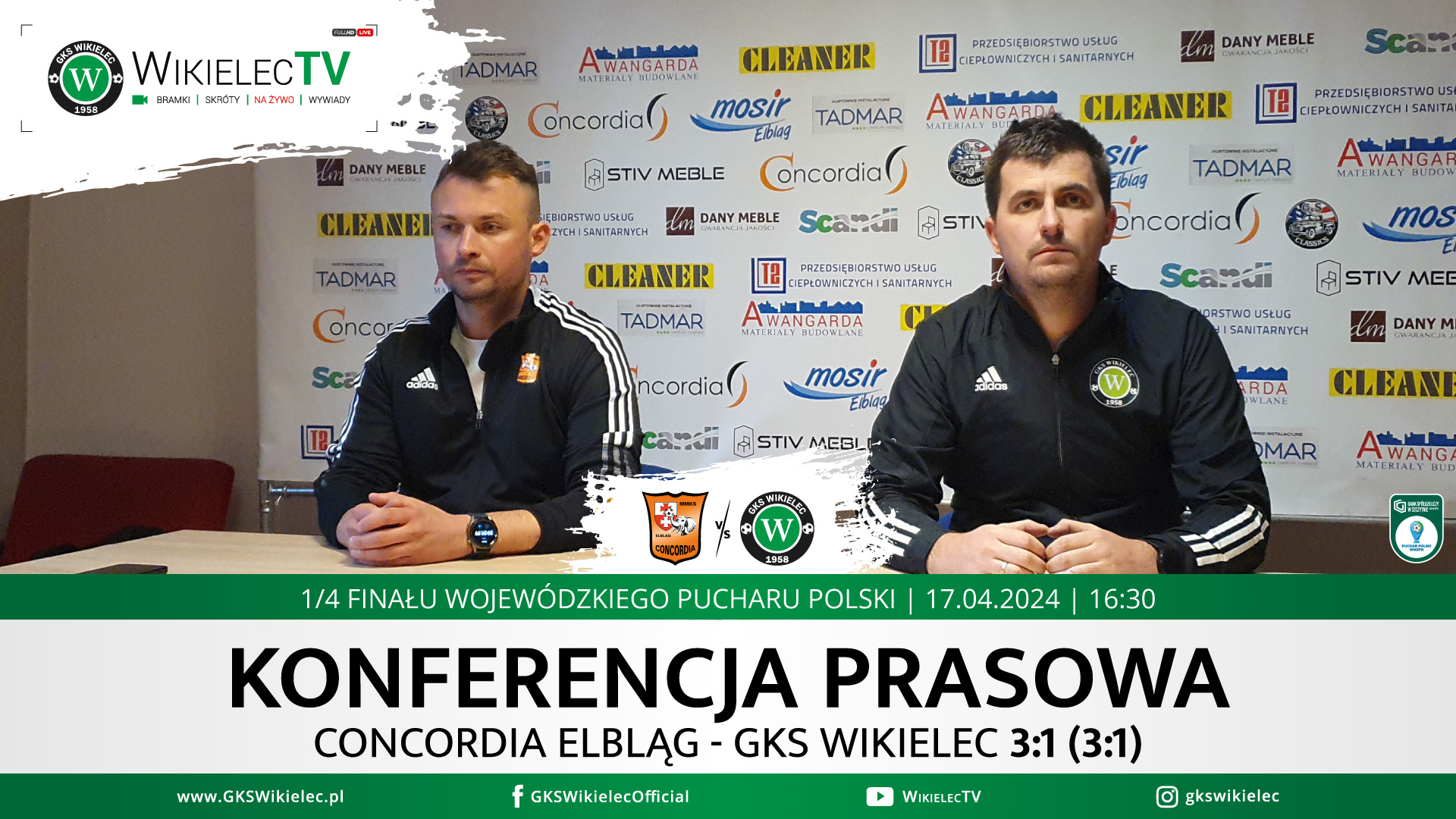 WikielecTV: Konferencja prasowa po pucharowym meczu z Concordią Elbląg