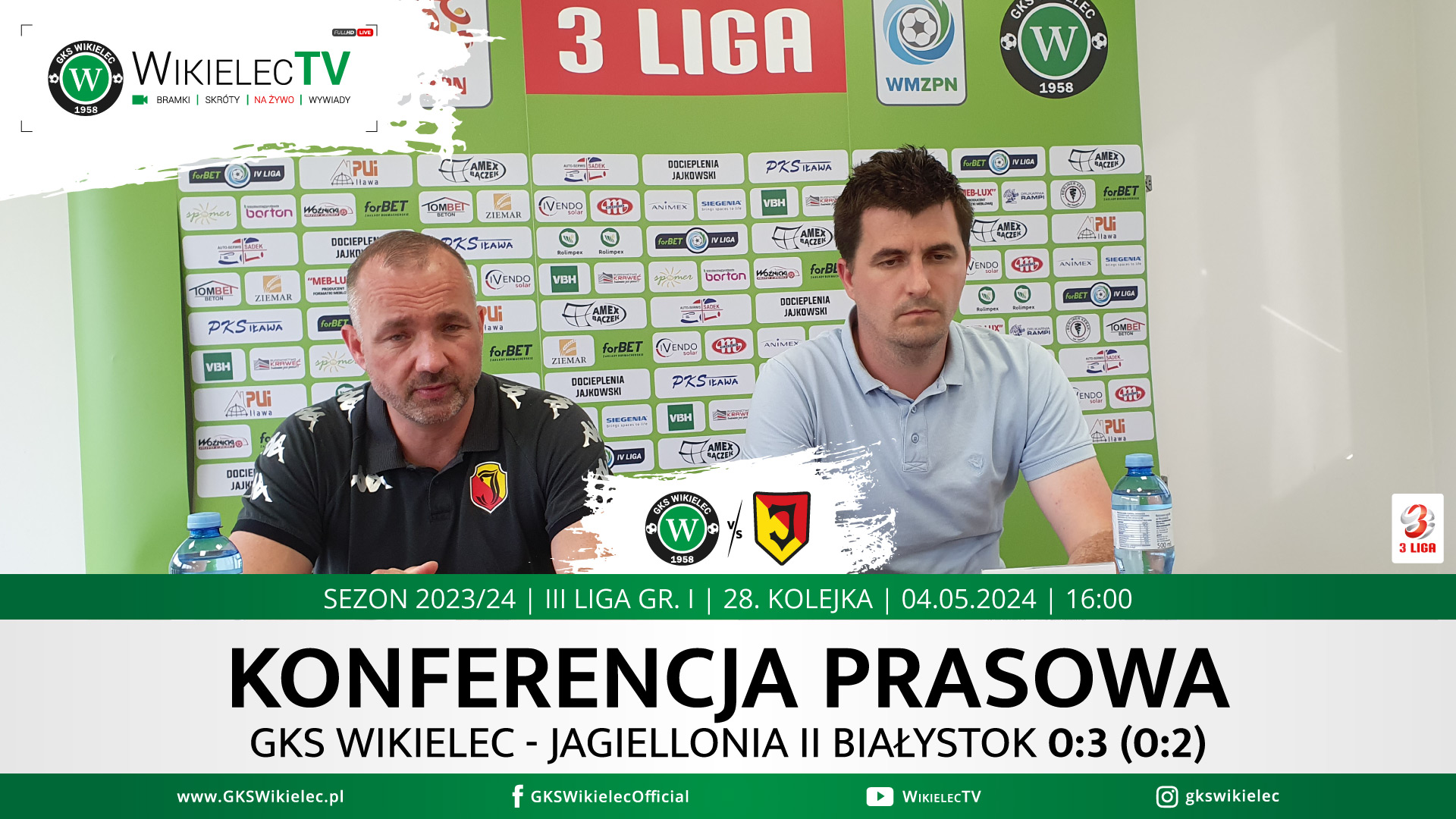 WikielecTV: Konferencja prasowa po meczu z Jagiellonią II Białystok